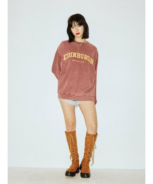 jouetie（ジュエティ）の「ニットドッキングカレッジプルオーバー【スウェット/トレーナー】（スウェット・レディース・ブラック/ネイビー/アイボリー/ボルドー・MEDIUM）」の16枚目の写真