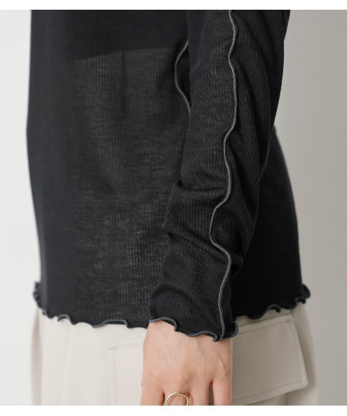 crie conforto（クリーコンフォルト）の「メローハイネックプルオーバー（ニット/セーター・レディース・チャコールグレー/ブラック/サックスブルー/アイボリー・SMALL/MEDIUM/LARGE）」の19枚目の写真