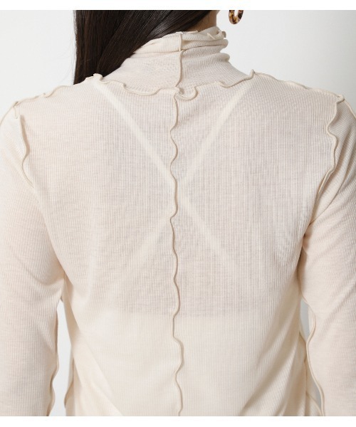 crie conforto（クリーコンフォルト）の「メローハイネックプルオーバー（ニット/セーター・レディース・チャコールグレー/ブラック/サックスブルー/アイボリー・SMALL/MEDIUM/LARGE）」の13枚目の写真