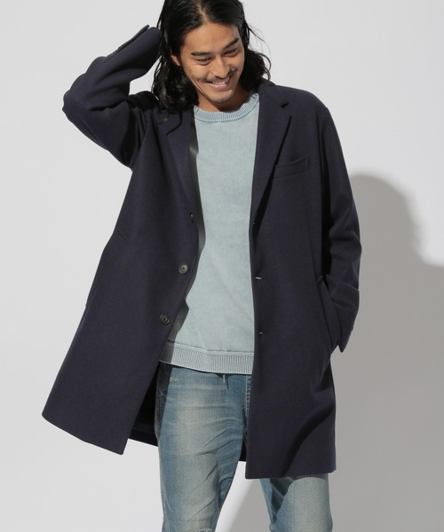 BAYFLOW（ベイフロー）の「ウーリーテックチェスターコート（チェスターコート・メンズ・ダークブラウン/ネイビー・SMALL/MEDIUM/LARGE）」の13枚目の写真