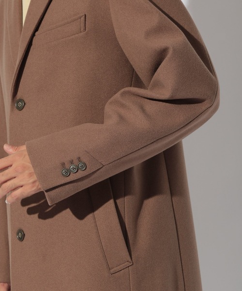 BAYFLOW（ベイフロー）の「ウーリーテックチェスターコート（チェスターコート・メンズ・ダークブラウン/ネイビー・SMALL/MEDIUM/LARGE）」の11枚目の写真