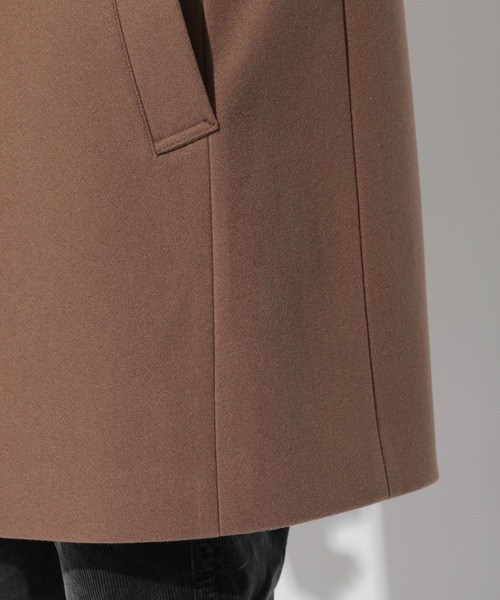 BAYFLOW（ベイフロー）の「ウーリーテックチェスターコート（チェスターコート・メンズ・ダークブラウン/ネイビー・SMALL/MEDIUM/LARGE）」の8枚目の写真