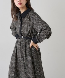 【WEB限定】配色襟付きレトロワンピース