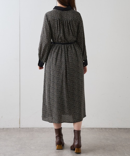 natural couture（ナチュラルクチュール）の「【WEB限定】配色襟付きレトロワンピース（ワンピース・レディース・ブラック系/ブラウン/ベージュ/ベージュ系/ミント/グリーン系・FREE）」の21枚目の写真