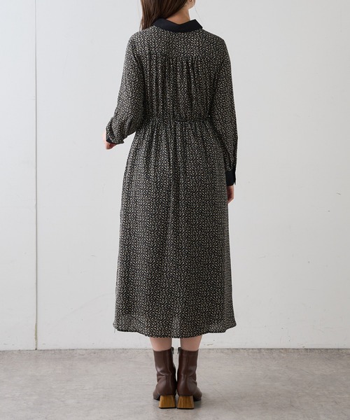 natural couture（ナチュラルクチュール）の「【WEB限定】配色襟付きレトロワンピース（ワンピース・レディース・ブラック系/ブラウン/ベージュ/ベージュ系/ミント/グリーン系・FREE）」の11枚目の写真