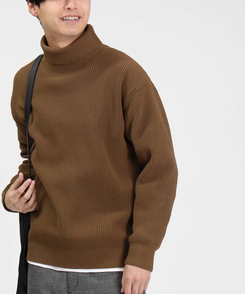 BACK NUMBER(バックナンバー)の「【BACK NUMBER】畦編みタートルニット(ニット/セーター・メンズ・ブラウン/ブラック/オフホワイト・L/XL/S/M)」の1枚目の写真