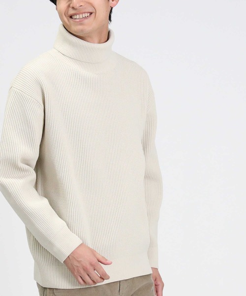 BACK NUMBER(バックナンバー)の「【BACK NUMBER】畦編みタートルニット(ニット/セーター・メンズ・ブラウン/ブラック/オフホワイト・L/XL/S/M)」の2枚目の写真