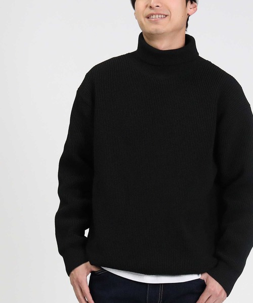 BACK NUMBER(バックナンバー)の「【BACK NUMBER】畦編みタートルニット(ニット/セーター・メンズ・ブラウン/ブラック/オフホワイト・L/XL/S/M)」の3枚目の写真