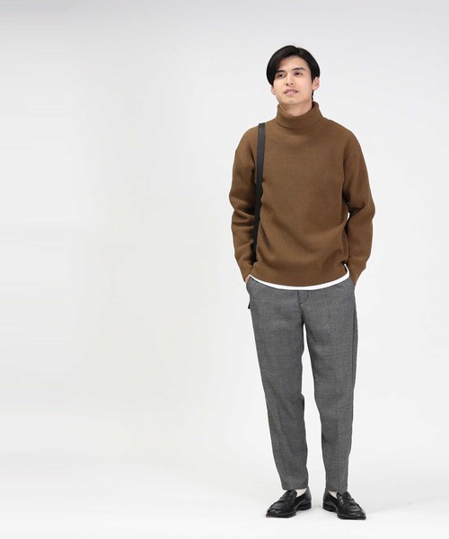 BACK NUMBER(バックナンバー)の「【BACK NUMBER】畦編みタートルニット(ニット/セーター・メンズ・ブラウン/ブラック/オフホワイト・L/XL/S/M)」の18枚目の写真