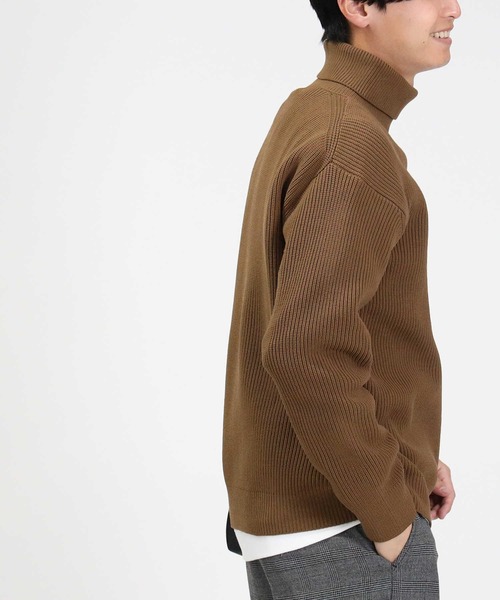 BACK NUMBER(バックナンバー)の「【BACK NUMBER】畦編みタートルニット(ニット/セーター・メンズ・ブラウン/ブラック/オフホワイト・L/XL/S/M)」の16枚目の写真