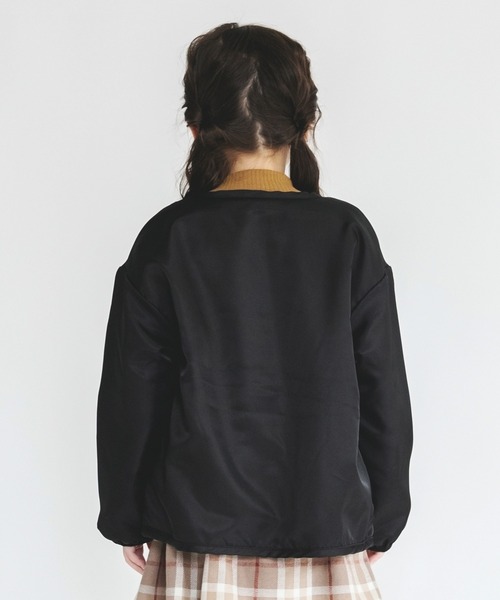 BRANSHES（ブランシェス）の「【裏ボア】ノーカラーライトジャケット（ノーカラージャケット・キッズ・カーキオリーブ/ブラック・110/100/150/130/140/90/120）」の22枚目の写真
