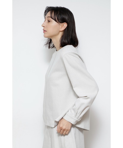 human woman(ヒューマンウーマン)の「◆セミ梳毛ツイルプルオーバー(Tシャツ/カットソー・レディース・ホワイト系その他/グレー・MEDIUM)」の5枚目の写真