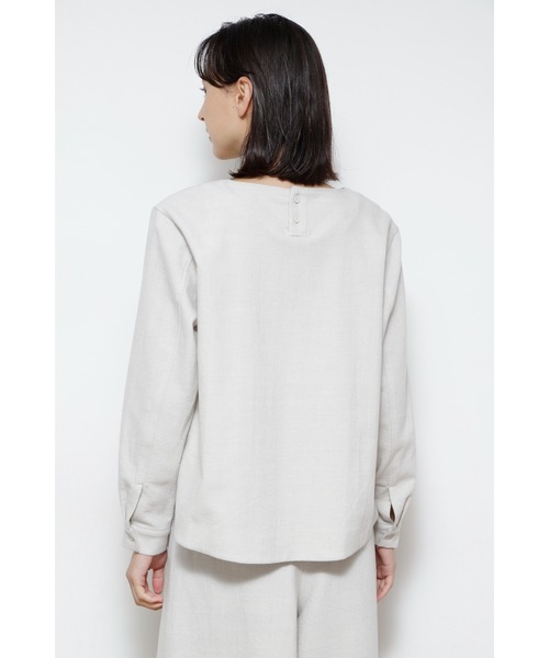 human woman(ヒューマンウーマン)の「◆セミ梳毛ツイルプルオーバー(Tシャツ/カットソー・レディース・ホワイト系その他/グレー・MEDIUM)」の6枚目の写真