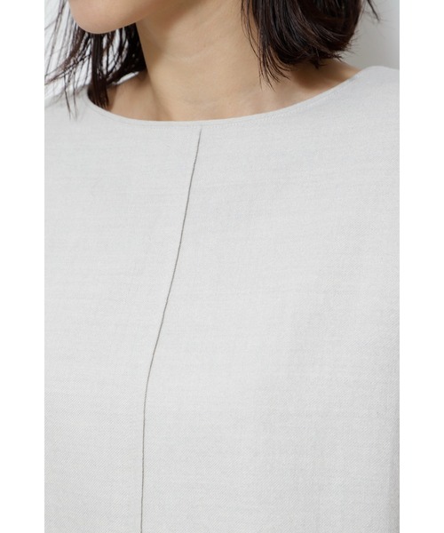 human woman(ヒューマンウーマン)の「◆セミ梳毛ツイルプルオーバー(Tシャツ/カットソー・レディース・ホワイト系その他/グレー・MEDIUM)」の7枚目の写真