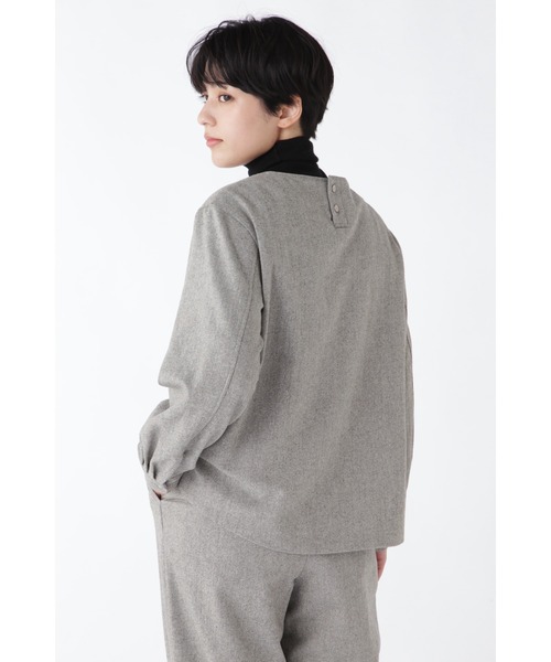 human woman(ヒューマンウーマン)の「◆セミ梳毛ツイルプルオーバー(Tシャツ/カットソー・レディース・ホワイト系その他/グレー・MEDIUM)」の16枚目の写真