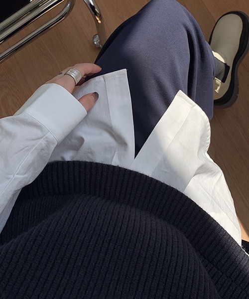 chuclla（チュクラ）の「ハイネック リブニットベスト chw21a123（ニット/セーター・レディース・ベージュ/ネイビー・FREE）」の4枚目の写真