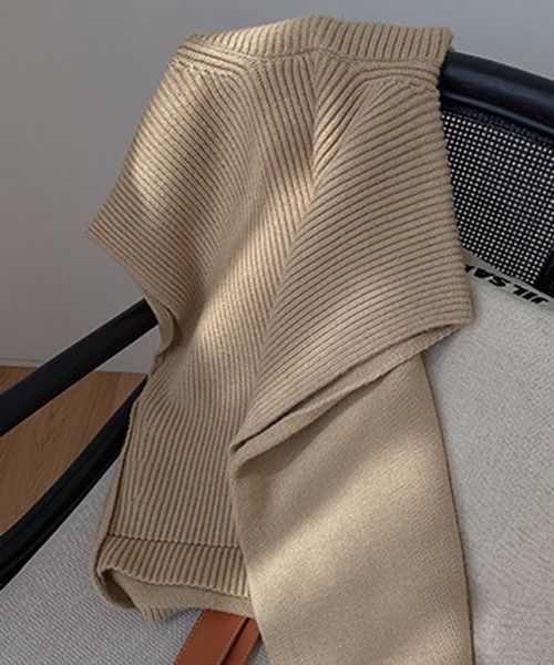 chuclla（チュクラ）の「ハイネック リブニットベスト chw21a123（ニット/セーター・レディース・ベージュ/ネイビー・FREE）」の11枚目の写真