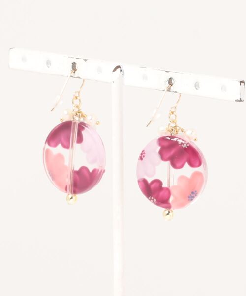 tone(トーン)の「【amie】ペイントフラワーピアス(MA)(ピアス(両耳用)・レディース・パープル/ブラウン/オレンジ・FREE)」の6枚目の写真