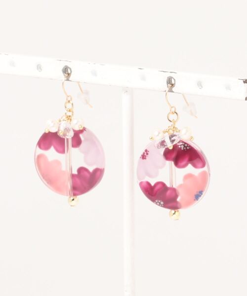 tone(トーン)の「【amie】ペイントフラワーピアス(MA)(ピアス(両耳用)・レディース・パープル/ブラウン/オレンジ・FREE)」の8枚目の写真
