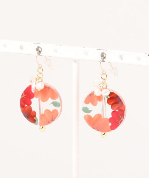 tone(トーン)の「【amie】ペイントフラワーピアス(MA)(ピアス(両耳用)・レディース・パープル/ブラウン/オレンジ・FREE)」の7枚目の写真