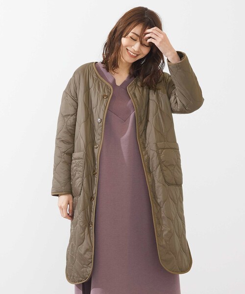 SHOO・LA・RUE(シューラルー)の「◆リバーシブルボア中綿キルティングコート(その他アウター・レディース・ブラック/カーキ/サンドベージュ・02/03/04)」の15枚目の写真