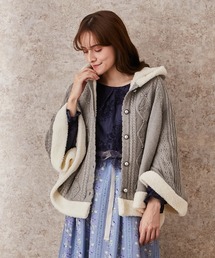 アイボリー ポンチョ M アクシーズファム　axes femme サイドラインチェックポンチョ[品番：IGAW0005459]｜axes femme