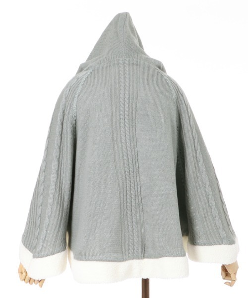 axes femme（アクシーズファム）の「裏ボアニットポンチョ（ポンチョ・レディース・ワイン/キナリ/グレー・MEDIUM）」の10枚目の写真