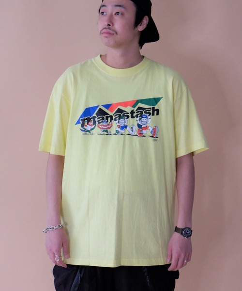 MANASTASH（マナスタッシュ）の「MANASTASH/マナスタッシュ　BEN LAMB SCHEME LOGO TEE ベンラムスキームロゴティー　7123059（Tシャツ/カットソー・メンズ・イエロー/ブラック/ホワイト・LARGE/X-LARGE/MEDIUM）」の3枚目の写真