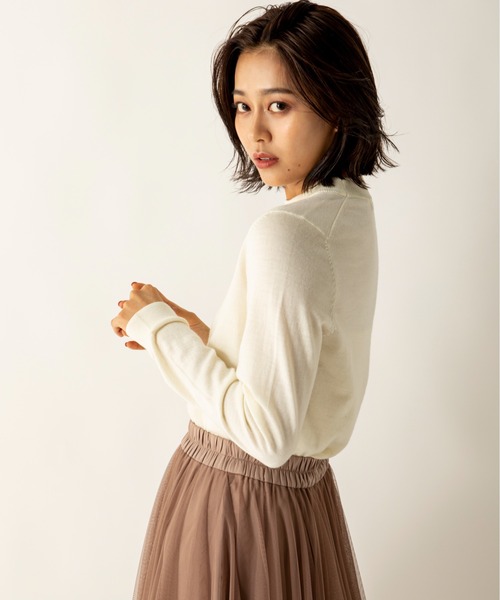 MILLION CARATS(ミリオンカラッツ)の「防縮メリノウールトップス(ニット/セーター・レディース・ブラック/ブラウン/グレー/オフホワイト/ピンク/イエロー・MEDIUM)」の19枚目の写真