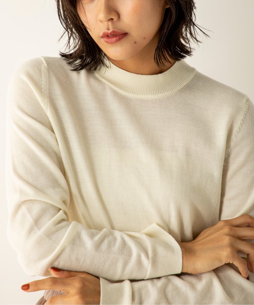 MILLION CARATS(ミリオンカラッツ)の「防縮メリノウールトップス(ニット/セーター・レディース・ブラック/ブラウン/グレー/オフホワイト/ピンク/イエロー・MEDIUM)」の18枚目の写真