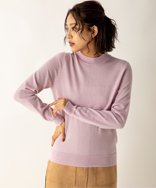 MILLION CARATS(ミリオンカラッツ)の「防縮メリノウールトップス(ニット/セーター・レディース・ブラック/ブラウン/グレー/オフホワイト/ピンク/イエロー・MEDIUM)」の11枚目の写真