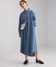 【別注】＜Wrangler (ラングラー)＞ ウェスタン デニム シャツ ワンピース