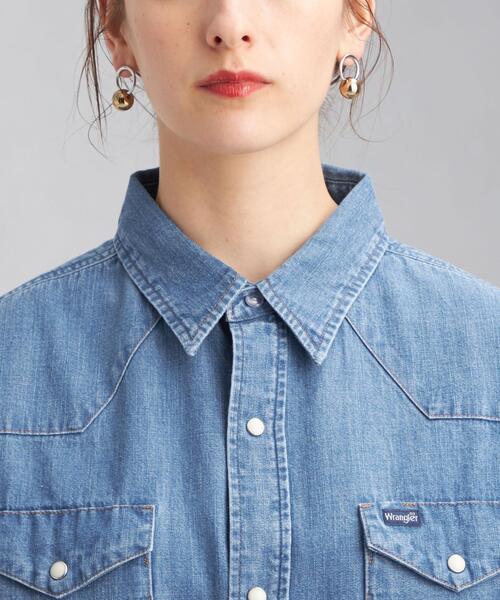 Wrangler（ラングラー）の「【別注】＜Wrangler (ラングラー)＞ ウェスタン デニム シャツ ワンピース（シャツワンピース・レディース・ライトブルー/コバルトブルー・FREE）」の6枚目の写真