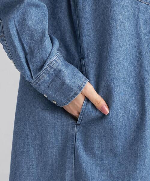 Wrangler（ラングラー）の「【別注】＜Wrangler (ラングラー)＞ ウェスタン デニム シャツ ワンピース（シャツワンピース・レディース・ライトブルー/コバルトブルー・FREE）」の8枚目の写真