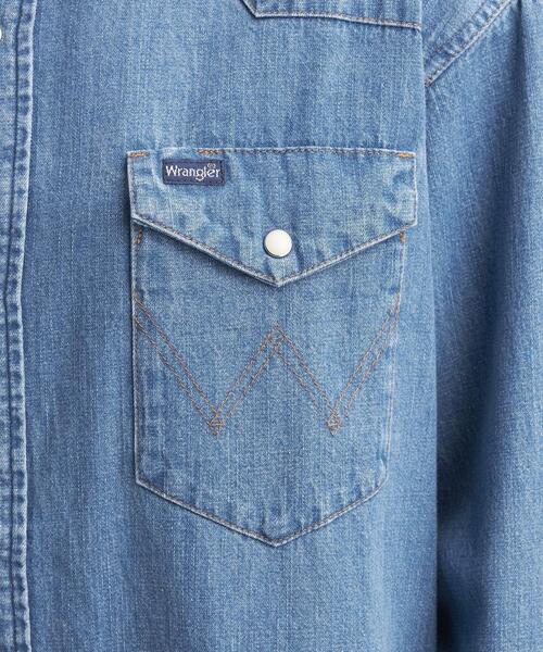 Wrangler（ラングラー）の「【別注】＜Wrangler (ラングラー)＞ ウェスタン デニム シャツ ワンピース（シャツワンピース・レディース・ライトブルー/コバルトブルー・FREE）」の10枚目の写真