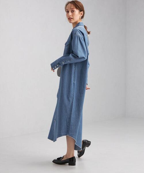 Wrangler（ラングラー）の「【別注】＜Wrangler (ラングラー)＞ ウェスタン デニム シャツ ワンピース（シャツワンピース・レディース・ライトブルー/コバルトブルー・FREE）」の14枚目の写真