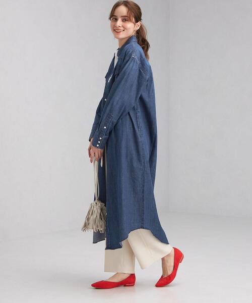 Wrangler（ラングラー）の「【別注】＜Wrangler (ラングラー)＞ ウェスタン デニム シャツ ワンピース（シャツワンピース・レディース・ライトブルー/コバルトブルー・FREE）」の15枚目の写真