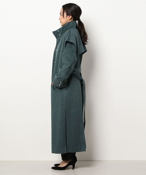 REDYAZEL（レディアゼル）の「3wayスタンドカラーバックプリーツコート（その他アウター・レディース・ダークグリーン/ベージュ/ライトベージュ・SMALL/MEDIUM）」の4枚目の写真