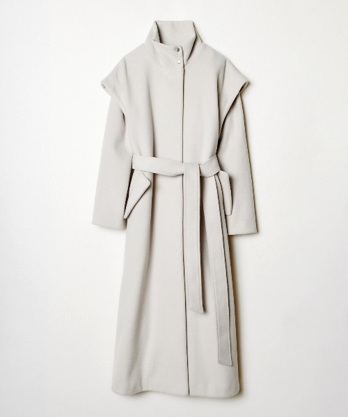 REDYAZEL（レディアゼル）の「3wayスタンドカラーバックプリーツコート（その他アウター・レディース・ダークグリーン/ベージュ/ライトベージュ・SMALL/MEDIUM）」の2枚目の写真