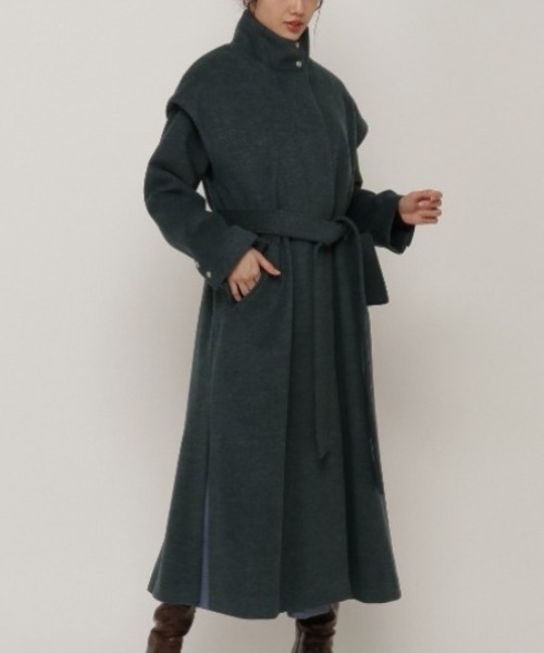 REDYAZEL（レディアゼル）の「3wayスタンドカラーバックプリーツコート（その他アウター・レディース・ダークグリーン/ベージュ/ライトベージュ・SMALL/MEDIUM）」の3枚目の写真