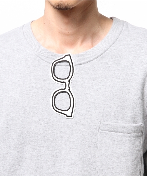 SUPERTHANKS（スーパーサンクス）の「SUPER THANKS(スーパーサンクス) サングラスワッペンスウェット（スウェット・メンズ・ホワイト/グレー/ブラック・MEDIUM/SMALL/LARGE）」の7枚目の写真