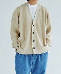 ビッグシルエット 畦編みカーディガン