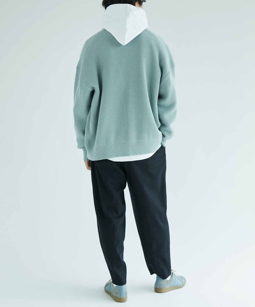 ADAM ET ROPE'（アダムエロペ）の「ビッグシルエット 畦編みカーディガン（カーディガン/ボレロ・メンズ・チャコールグレー/ホワイト系その他6/ブルー系その他6/ピンク系その他2・M/L）」の21枚目の写真