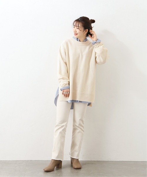 JOURNAL STANDARD(ジャーナルスタンダード)の「ウールカシミヤホールガーメントクルーネック(ニット/セーター・レディース・ホワイト/ネイビー/ピンク/イエロー・FREE)」の6枚目の写真