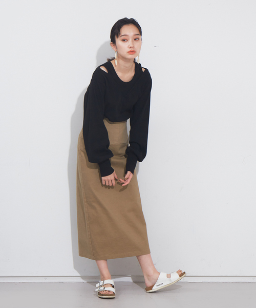 NOMINE（ノミネ）の「アメスリタンクレイヤードハニカムプルオーバー（Tシャツ/カットソー・レディース・ホワイト/ブラック/オレンジ/グレイッシュベージュ・フリー）」の20枚目の写真