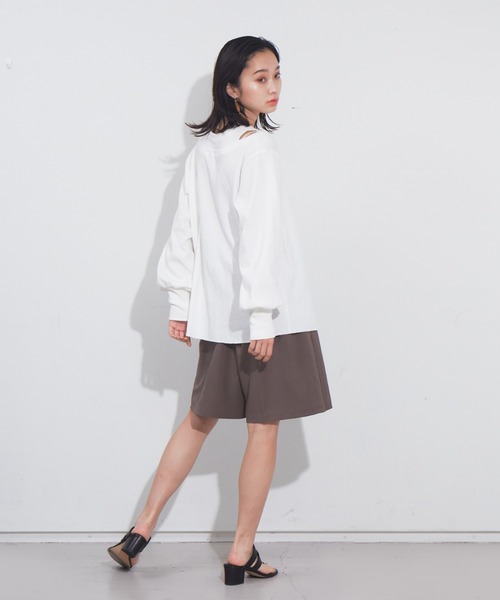 NOMINE（ノミネ）の「アメスリタンクレイヤードハニカムプルオーバー（Tシャツ/カットソー・レディース・ホワイト/ブラック/オレンジ/グレイッシュベージュ・フリー）」の12枚目の写真