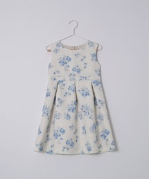 【KIDS】フラワープリントノースリーブワンピース