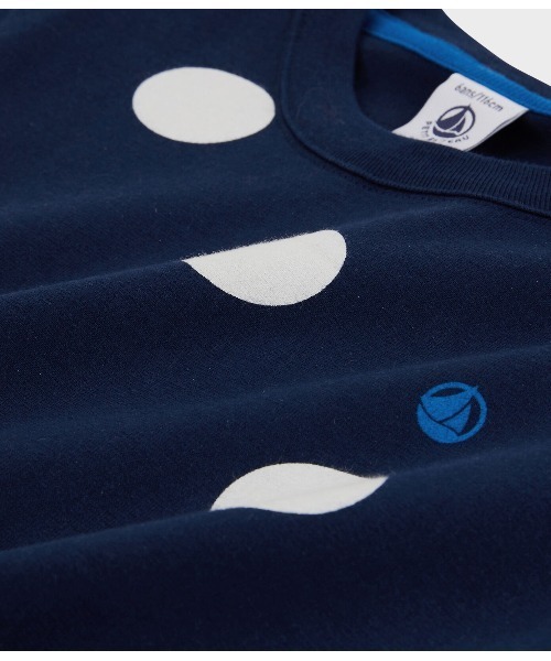 PETIT BATEAU（プチバトー）の「ドットプリント半袖Ｔシャツ（Tシャツ/カットソー・キッズ・ネイビー×ホワイト・5YEAR/3YEAR/4YEAR）」の3枚目の写真