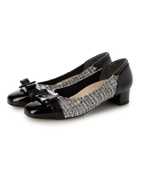 Riz raffinee（リズラフィーネ）の「【3E】バックリボンモチーフパンプス（パンプス・レディース・ベージュ/ブラック/ダークグレー/デザートカモ/ダークベージュ/タイガーカモ/ブラック系その他/ネイビー/トップグレー/その他10・22.5cm/23cm/23.5cm/24cm/24.5cm/22cm）」の2枚目の写真