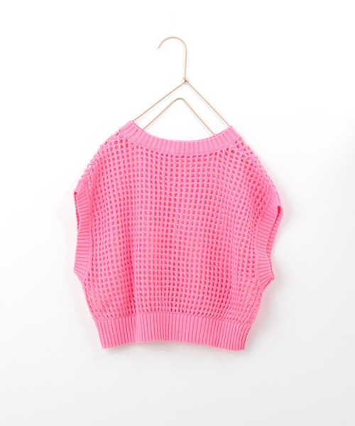 LOWRYS FARM（ローリーズファーム）の「メッシュニットベスト　272316（ベスト・キッズ・アイボリー/ブラック/グリーン/ピンク・110cm/120cm/130cm/140cm/150cm）」の4枚目の写真